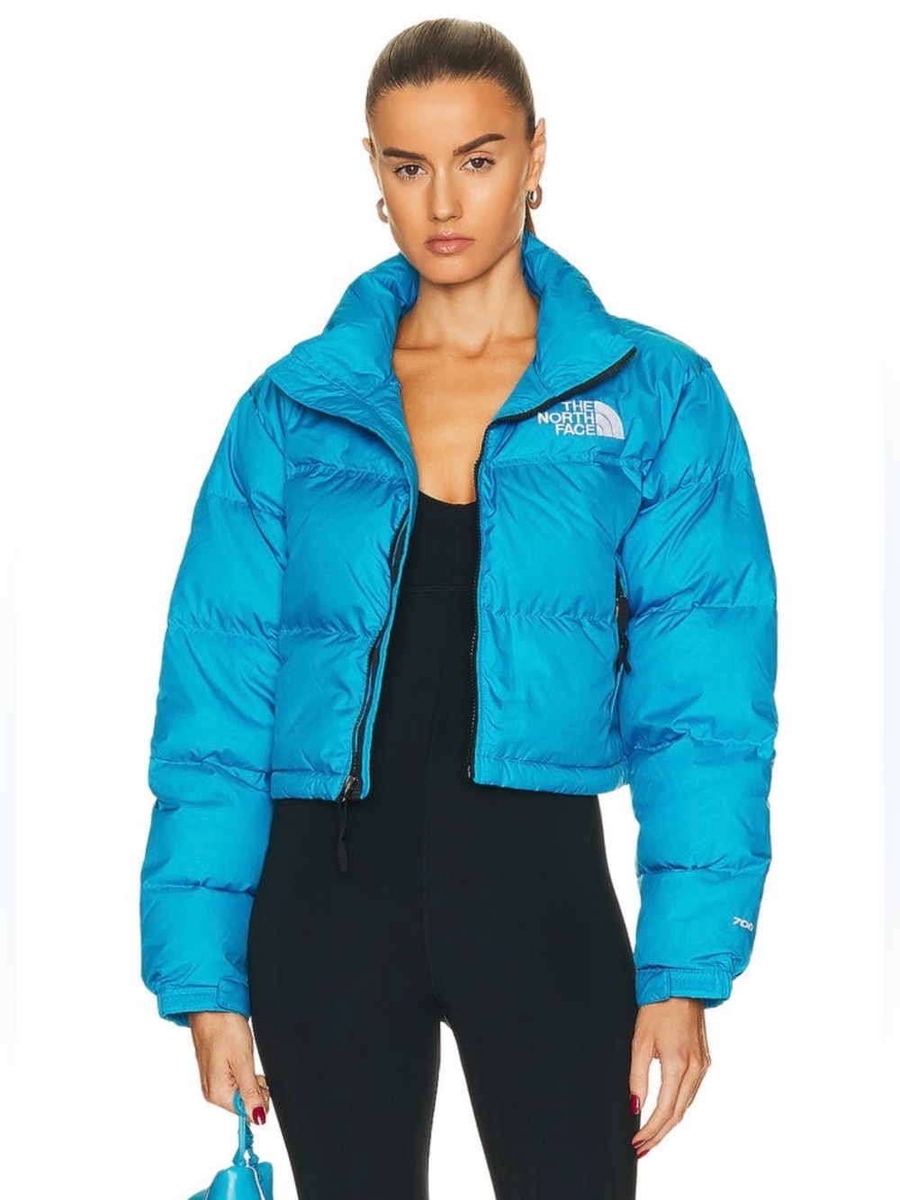 NWT The North Face Women’s Nuptse Short Jacket in Acoustic Blue. Size M